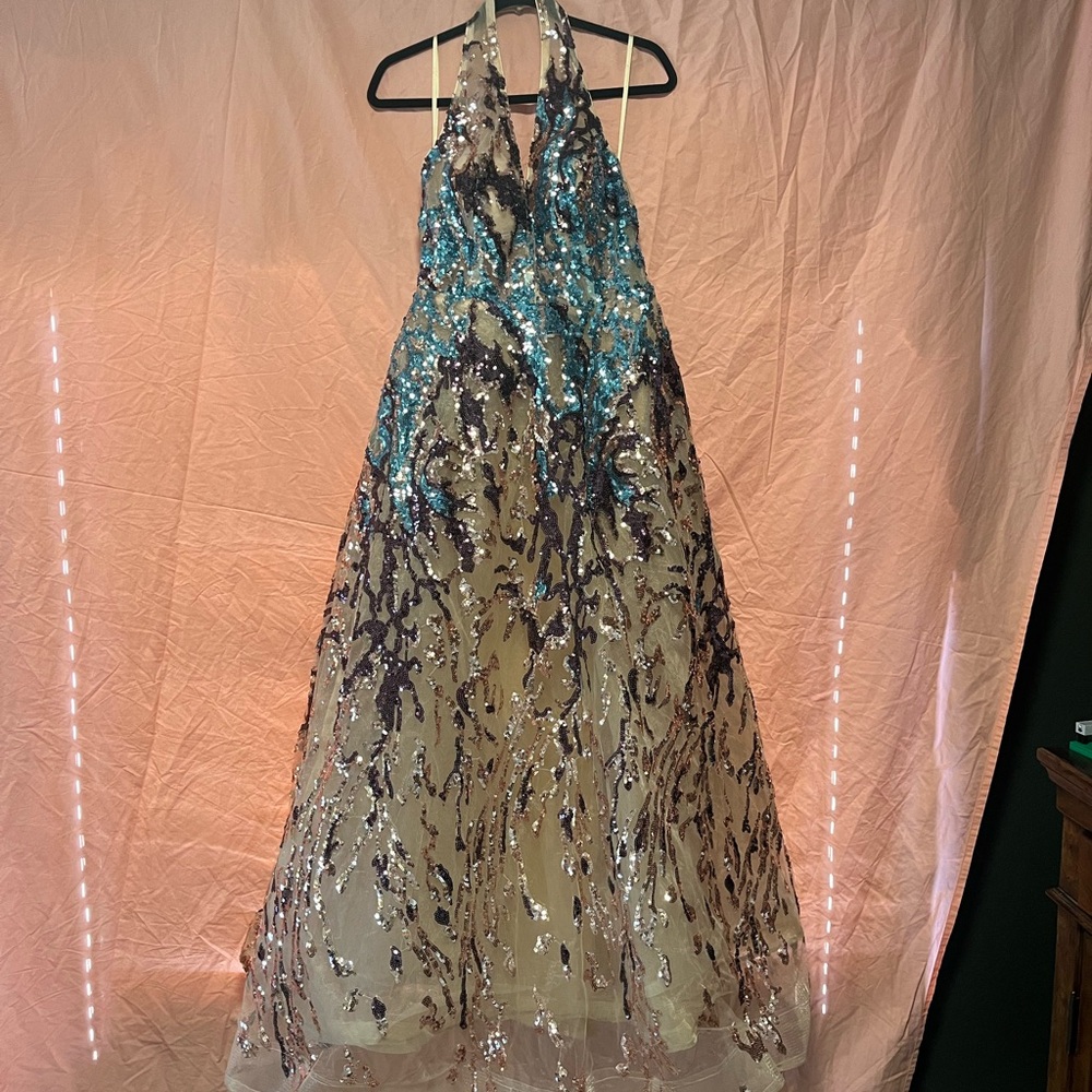Stunning Sequin Halter Gown